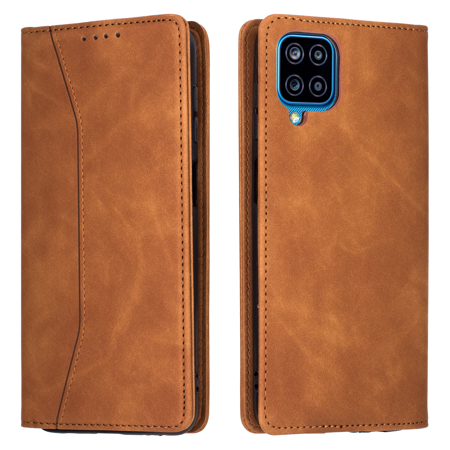 Bodycell Book Case Pu Leather For Samsung A12 Brown