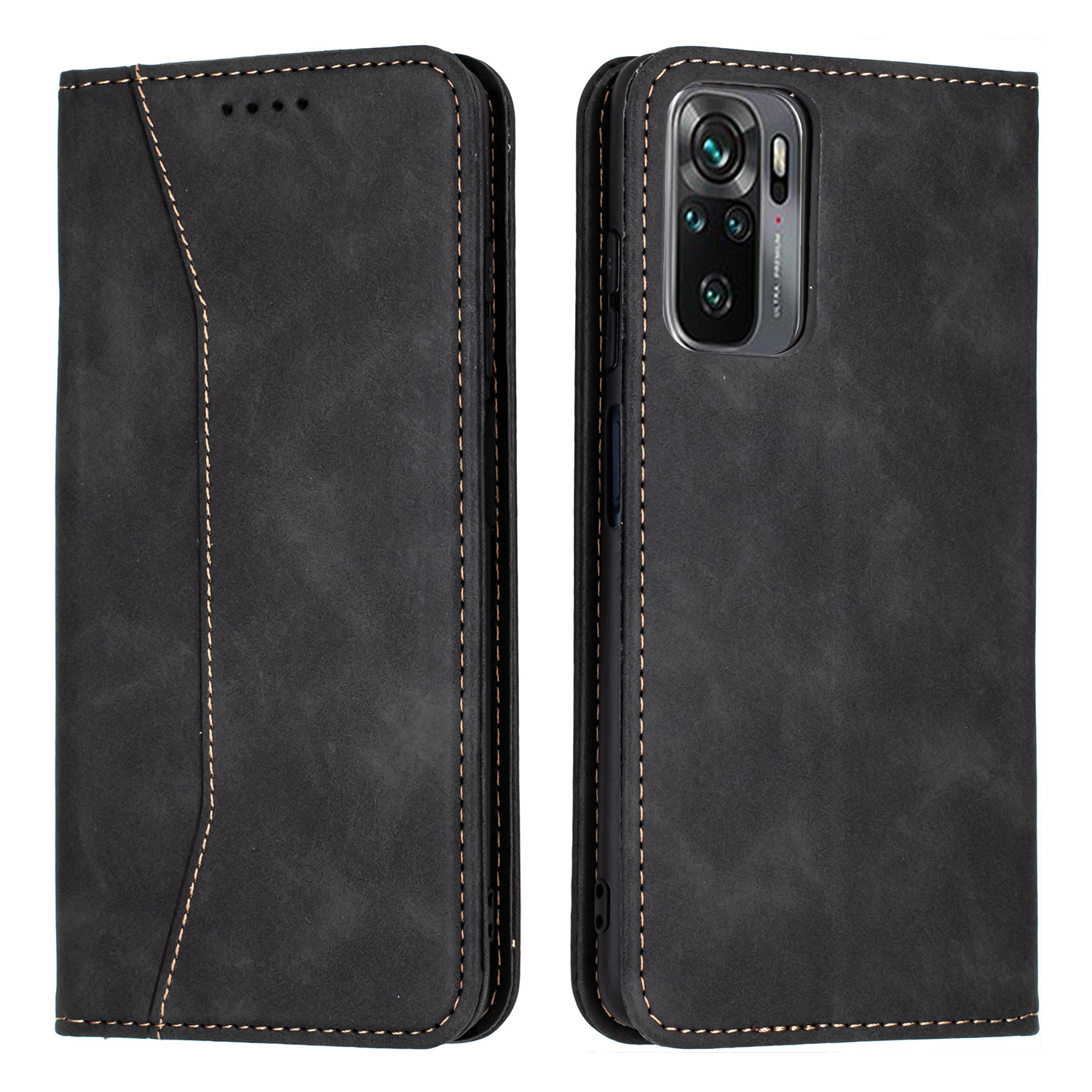 Bodycell Book Case Pu Leather For Xiaomi Redmi Note 10/Note 10s Black