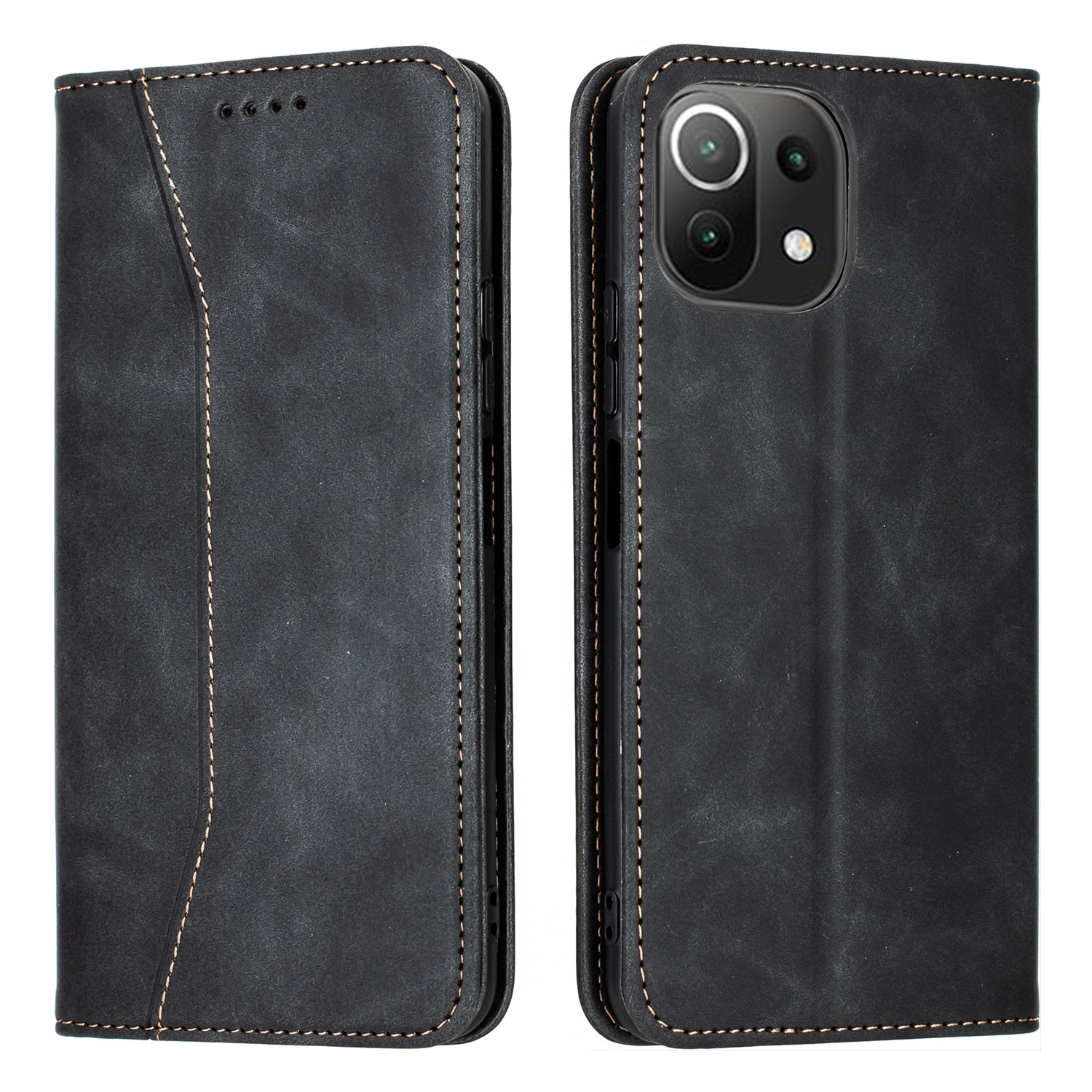 Bodycell Book Case Pu Leather For Xiaomi 11 Lite 4/5G Black (04-00661)