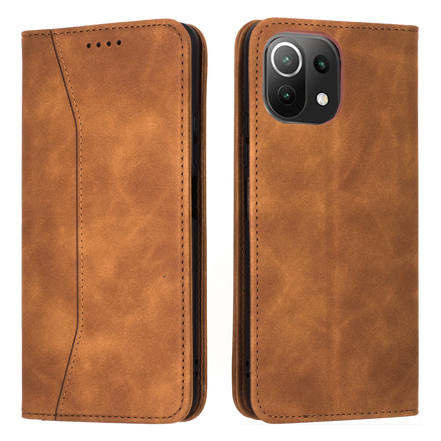 Bodycell Book Case Pu Leather For Xiaomi Mi 11 Lite 4/5G Brown