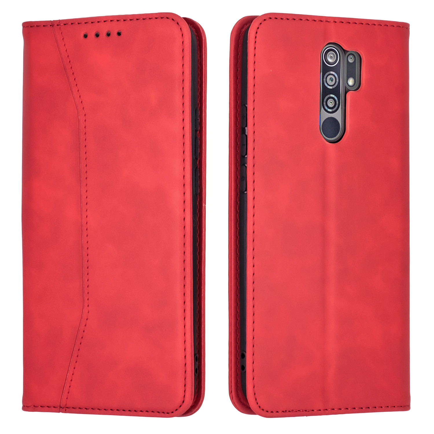 Bodycell Book Case Pu Leather For Xiaomi Redmi 9 Red