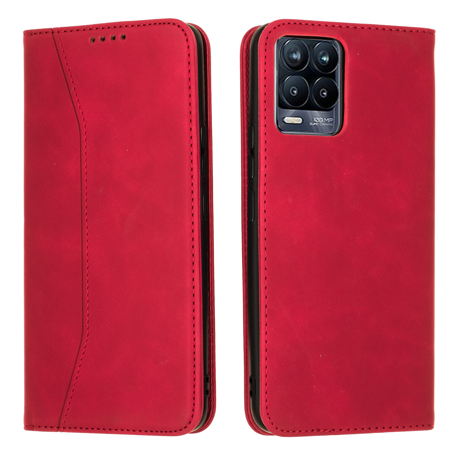 Bodycell Book Case Pu Leather For Realme 8/8 Pro Red