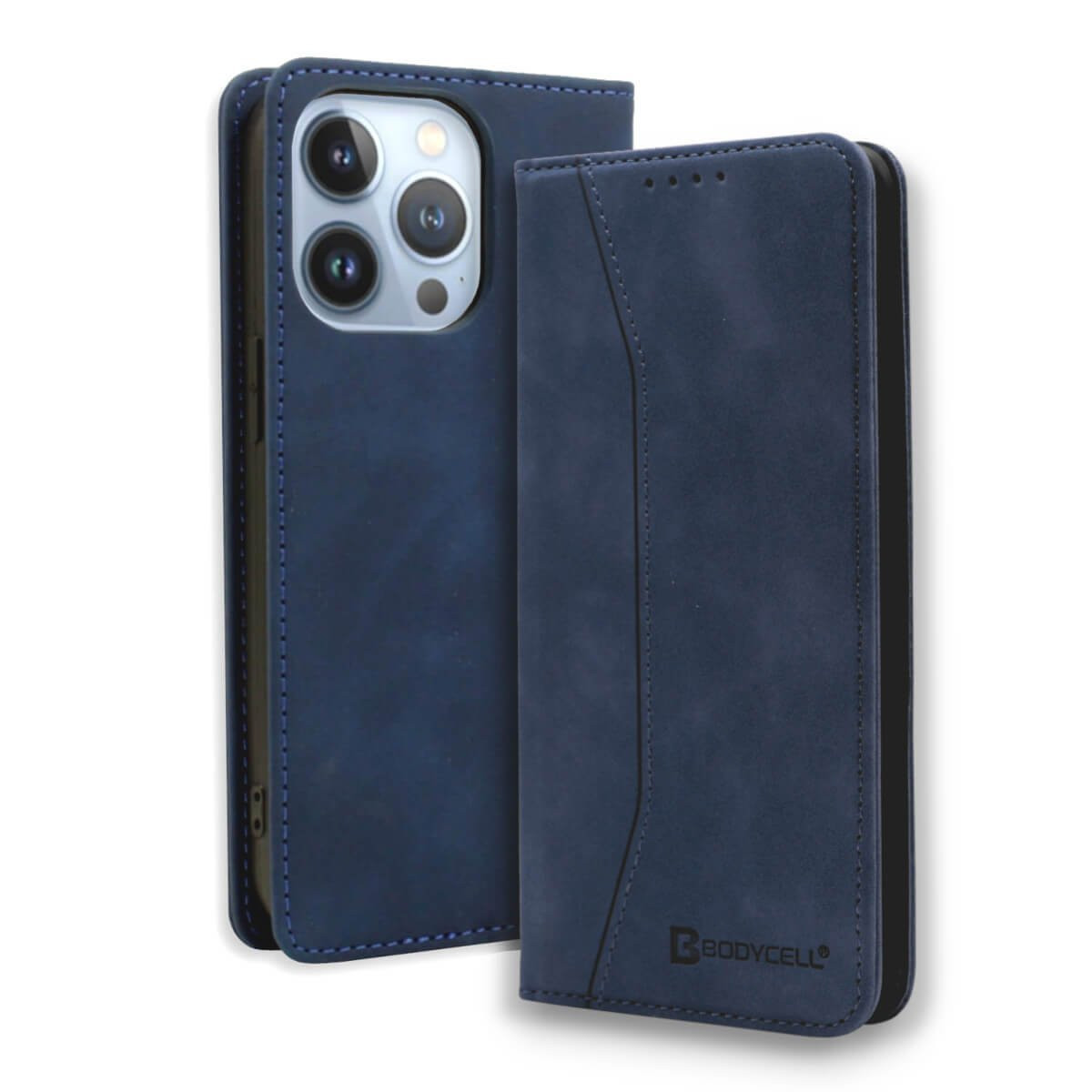 Bodycell Book Case Pu Leather For IPhone 13 Pro Max 6.7" - Blue (04-00850)
