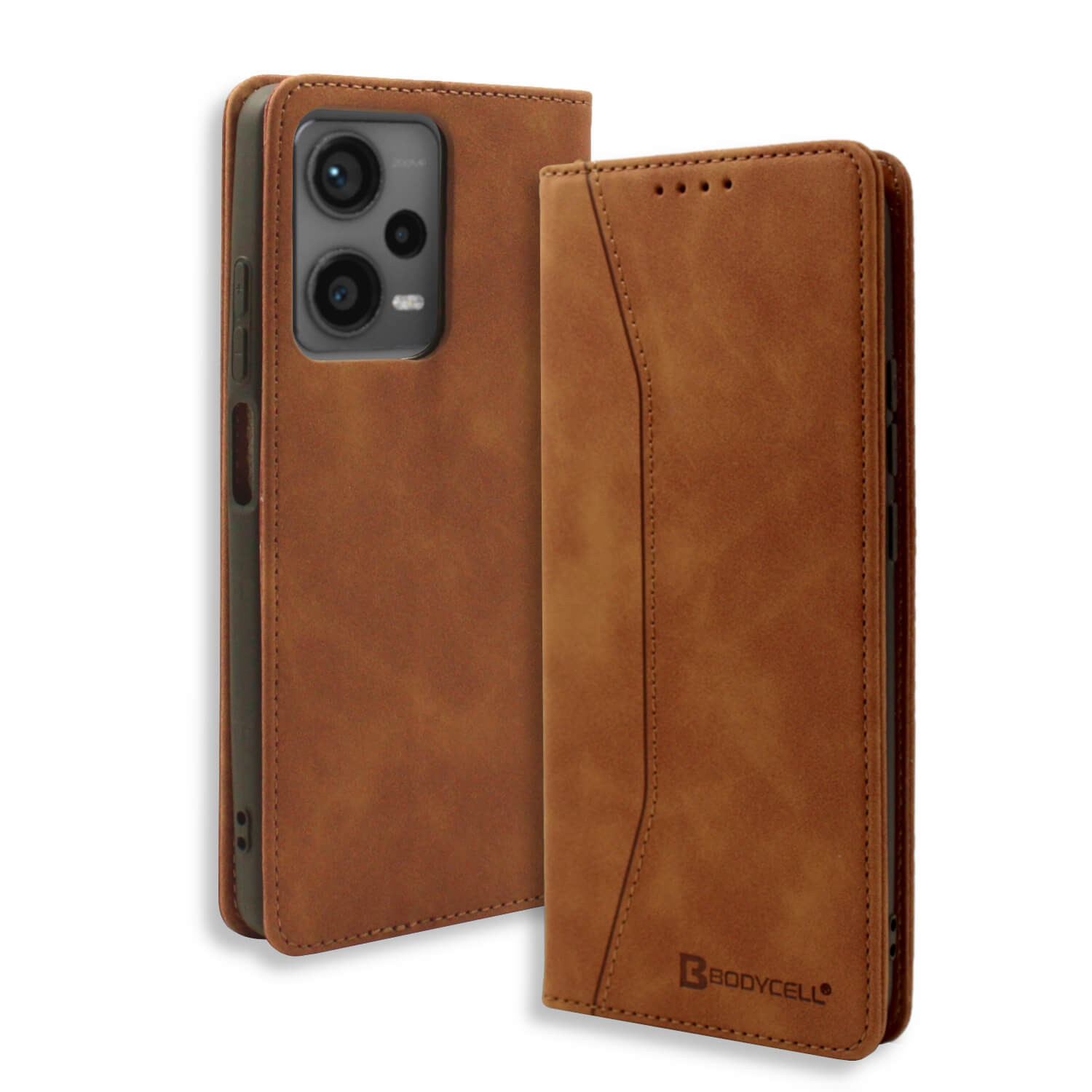 Bodycell Θήκη - Πορτοφόλι Xiaomi Redmi Note 12 5G / Poco X5 - Brown (04-01123)