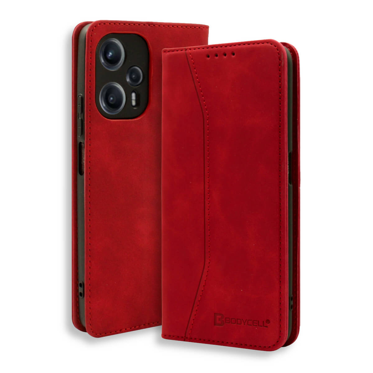 Bodycell Θήκη - Πορτοφόλι Xiaomi Poco F5 - Red (5206015021718)