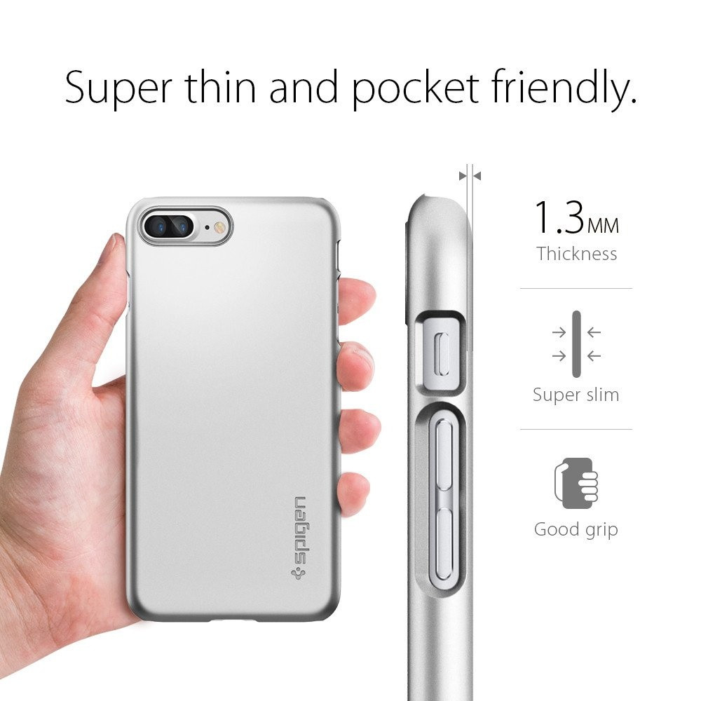 Spigen iPhone 7 Plus Thin Fit Satin Silver (043CS20735)