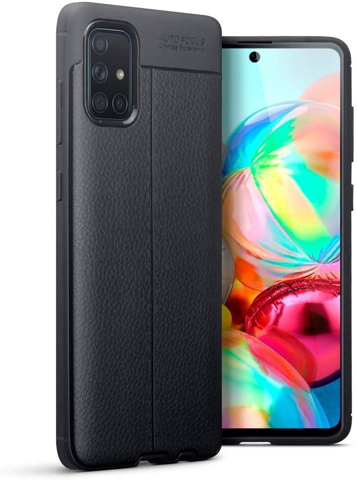 Terrapin Θήκη Σιλικόνης Samsung Galaxy A71 - Leather Texture Pattern - Black (118-002-810)
