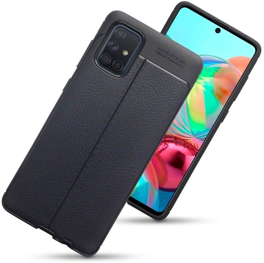 Terrapin Θήκη Σιλικόνης Samsung Galaxy A71 - Leather Texture Pattern - Black (118-002-810)