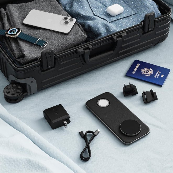 Ασύρματος Φορτιστής Satechi Qi2 Trio Μαγνητική Βάση MagSafe & Qi2 για iPhone / Apple Watch / AirPods 15W - Space Grey (ST-QTPM-EA)