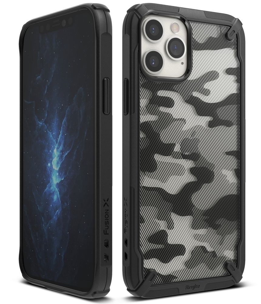Ringke Fusion-X Θήκη Apple iPhone 12 / 12 Pro - Camo Black (75217) 