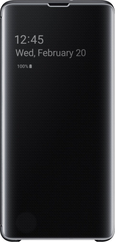 Official Samsung Clear View Cover Samsung Galaxy S10 Plus - Βlack (EF-ZG975CBEGWW)