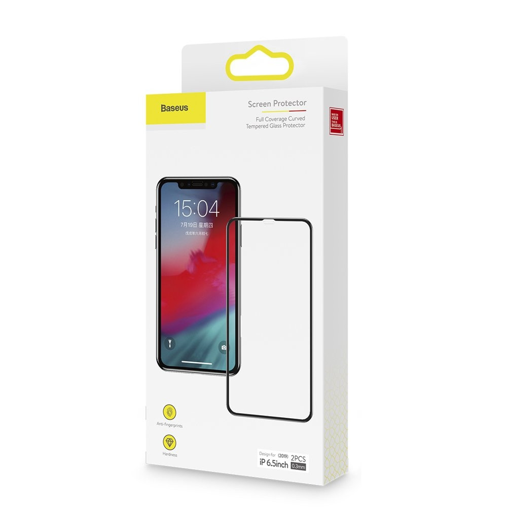 Baseus 0.3mm Full-screen Tempered Glass για Apple iPhone 11 Pro Max / XS Max (2pcs) –  (SGAPIPH65S-KC01) Black (200-107-837)