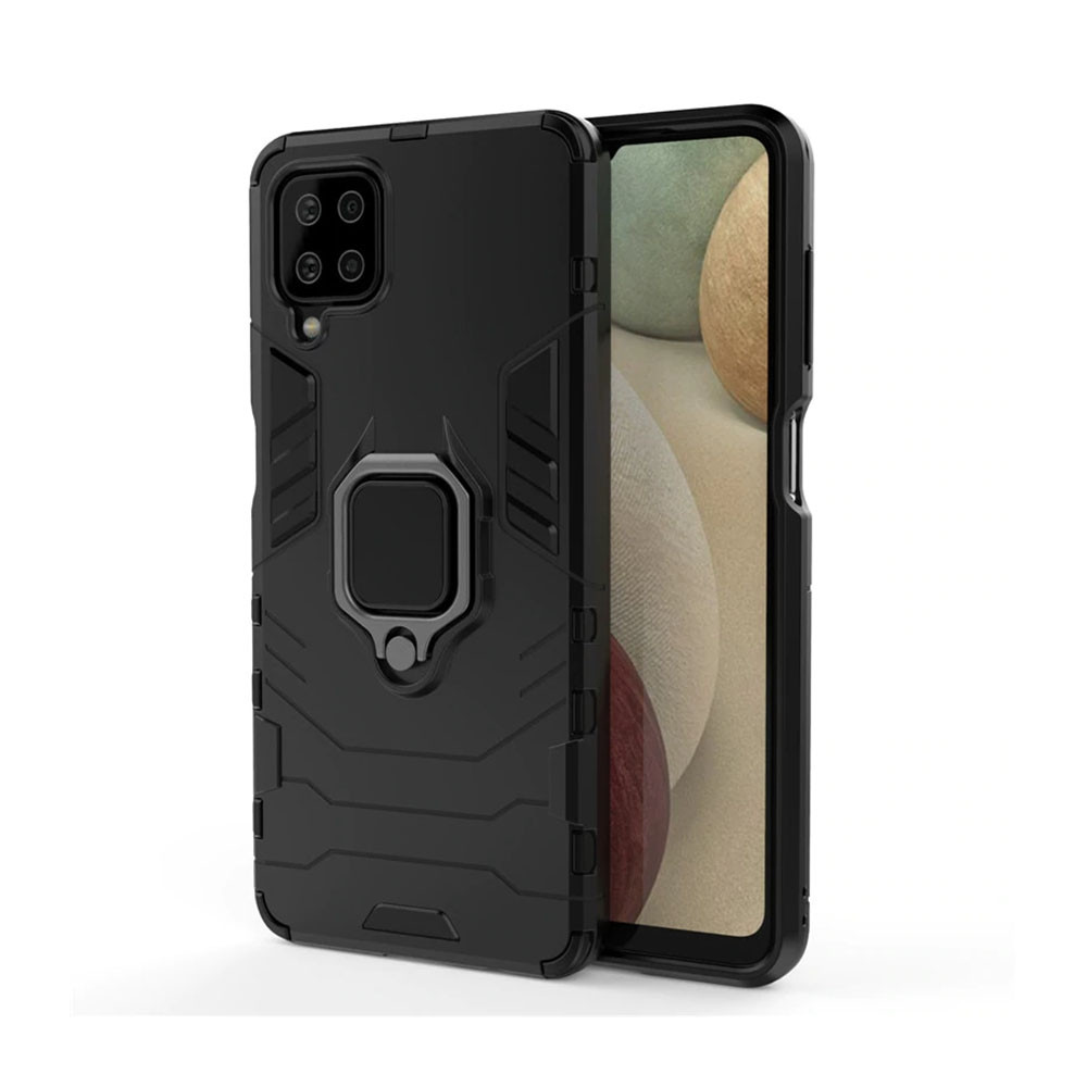 OEM Ring Armor Kickstand Magnetic Θήκη Samsung Galaxy A12 - Black (200-108-178)
