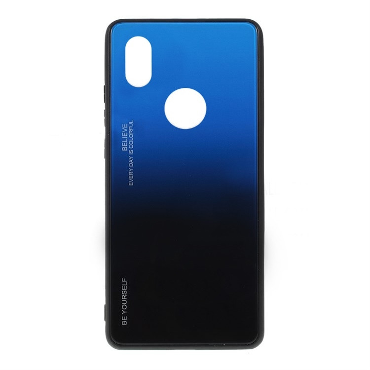 OEM Glass Case Huawei P20 Lite - Μαύρο / Μπλε (200-108-444)