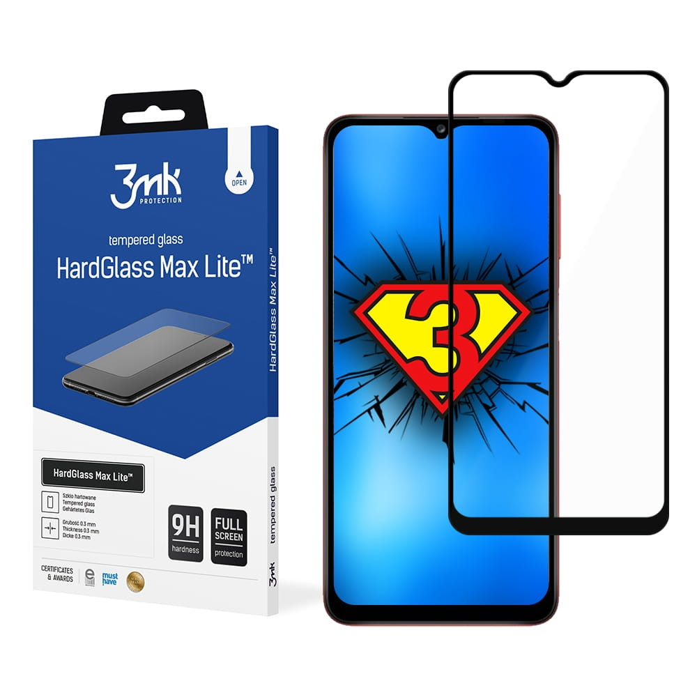3MK HardGlass Max Lite Full Face Tempered Glass Samsung Galaxy A02s Μαύρο (200-108-626)