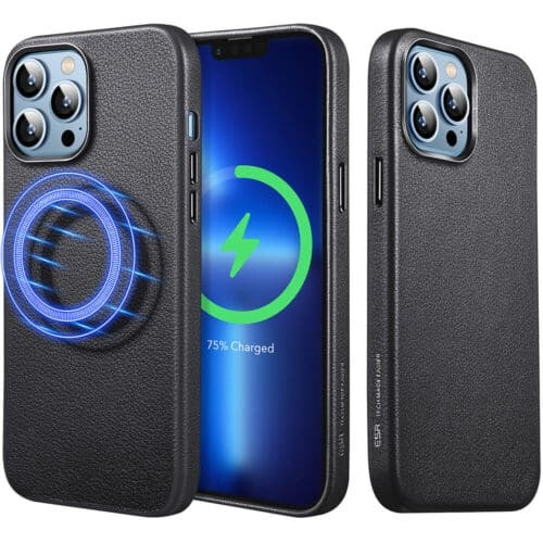 ESR iPhone 13 Pro Max Metro Leather Case with HaloLock Black (200-108-812)