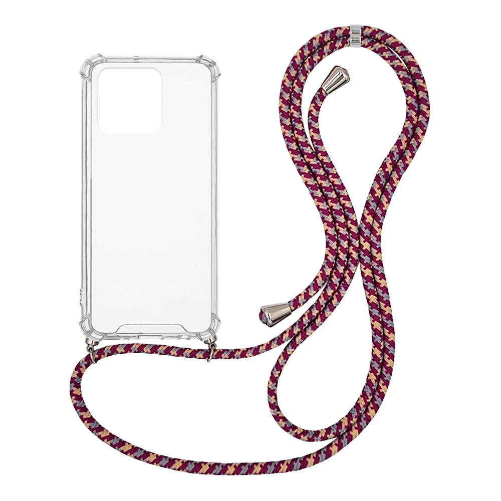 Sonique Θήκη Σιλικόνης με Κορδόνι  Armor Clear για Xiaomi - Redmi 10C - Rainbow Μπορντό (200-109-911)