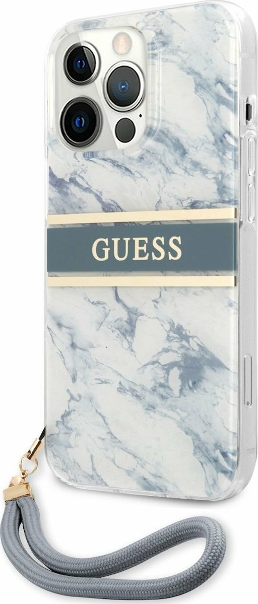 Guess Marble Stripe Back Cover iPhone 13 Pro Max Σιλικόνης Μπλε GUHCP13XKMABBL