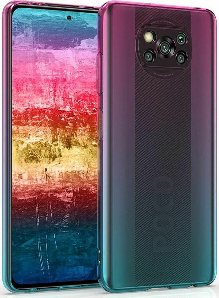 KWmobile Back Cover Σιλικόνης Dark Pink / Blue / Transparent για το Poco X3 NFC / X3 Pro (200-109-021)