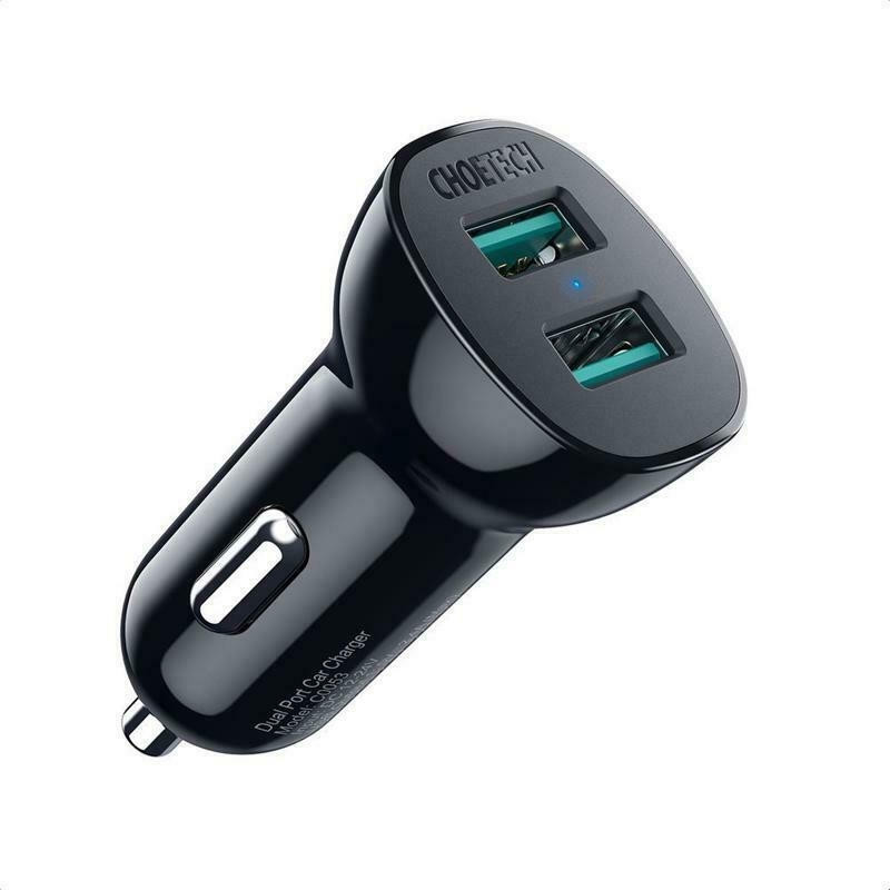 Choetech Φορτιστής Αυτοκινήτου Μαύρος 3A με Θύρες: 1xUSB 1xType-C (200-109-232)