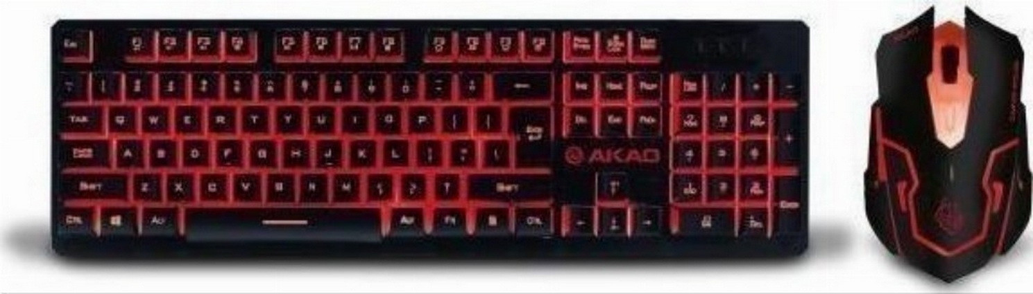 Zeroground Πληκτρολόγιο-Ποντίκι  Akao KB-1600GUMS (220032)