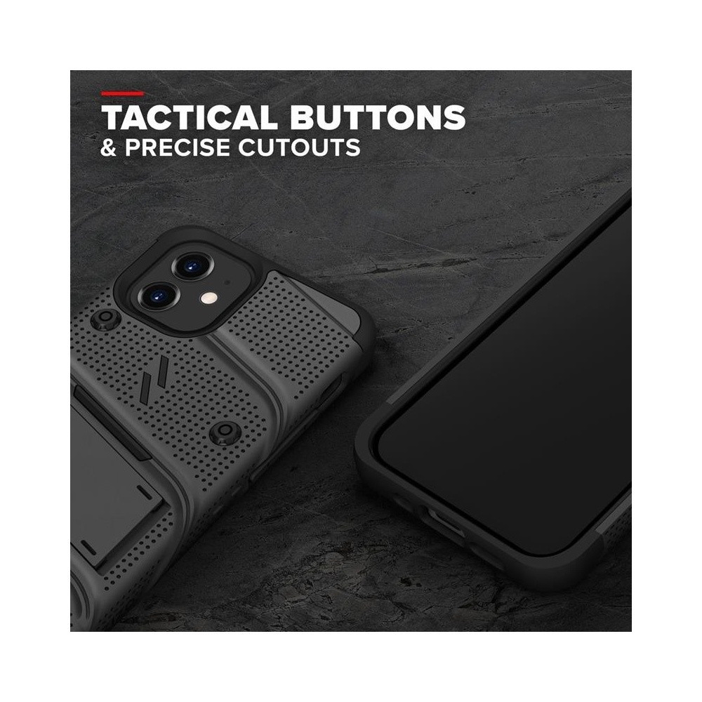 Zizo Bolt Series Ανθεκτική Θήκη με Tempered Glass, Kickstand & Clip - Apple iPhone 12 mini - Black (BOLT-IPH1254-BKBK) 
