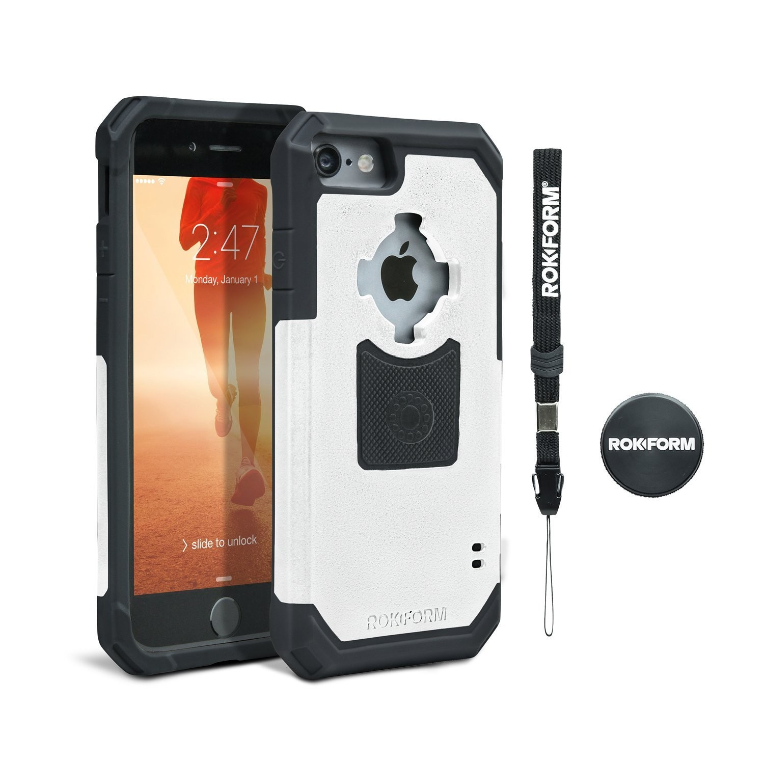Rokform Θήκη iPhone 7 V3 Case - Rugged White / Grey με Μαγνητική Βάση Αυτοκινήτου (303109)