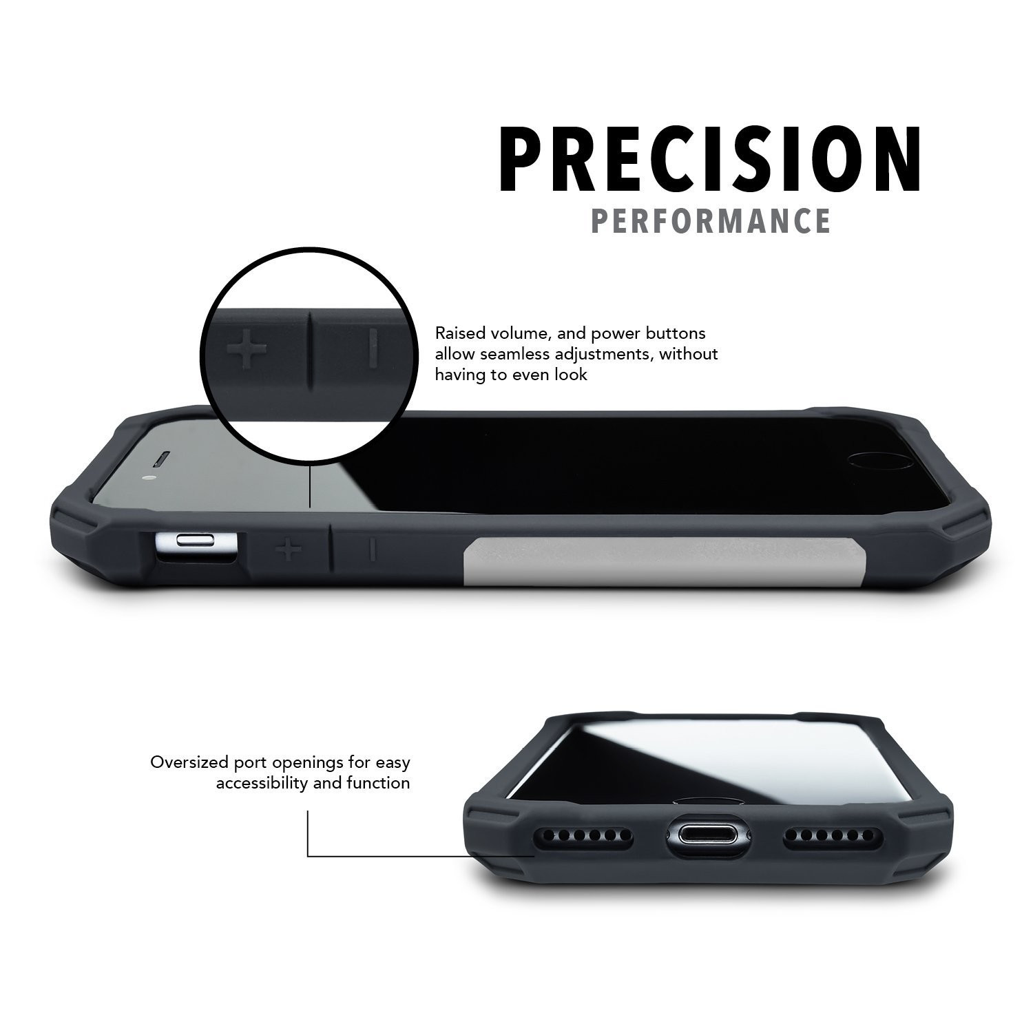 Rokform Θήκη iPhone 7 V3 Case - Rugged White / Grey με Μαγνητική Βάση Αυτοκινήτου (303109)