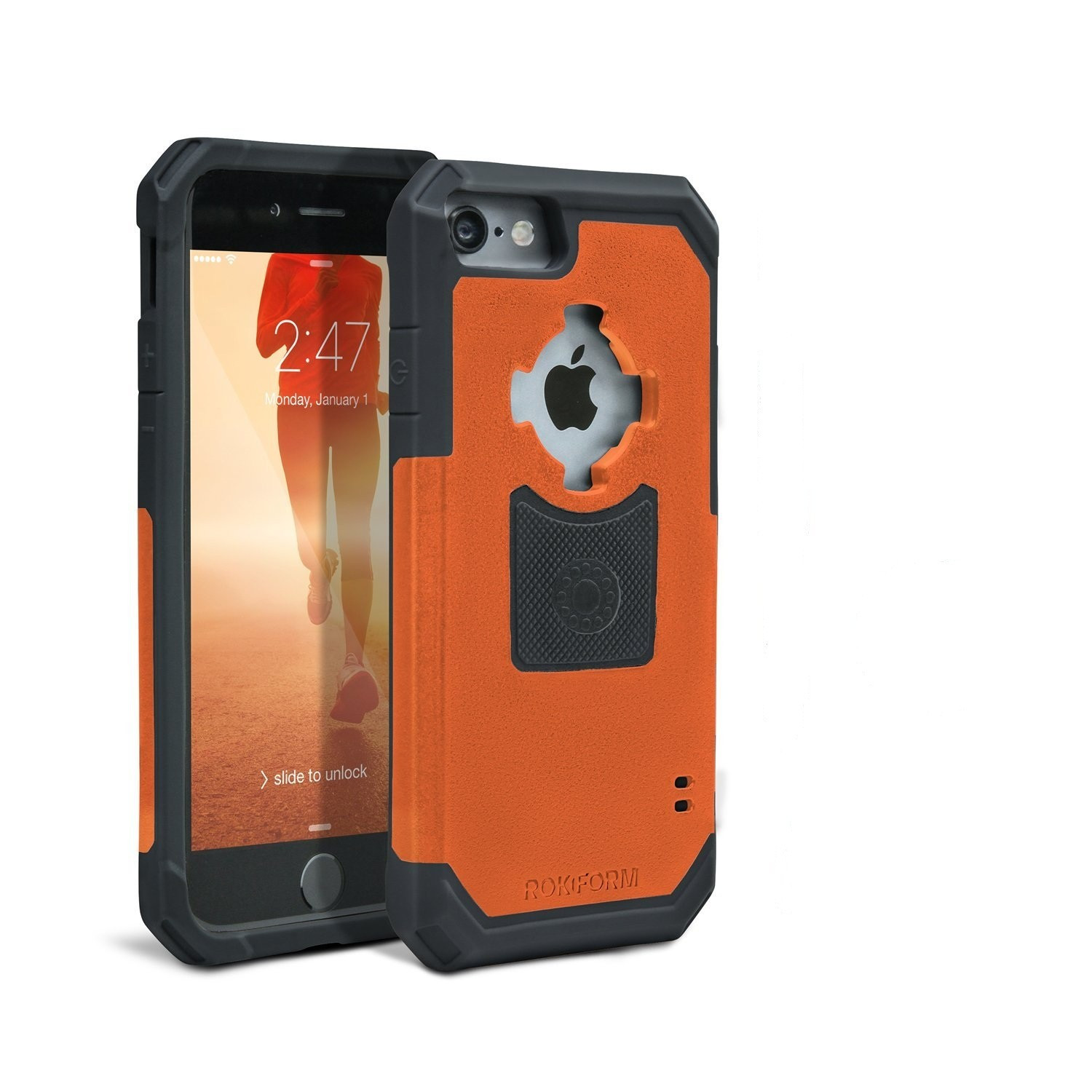 Rokform Θήκη iPhone 7 V3 Case - Orange/Gun Metal με Μαγνητική Βάση Αυτοκινήτου (303154)