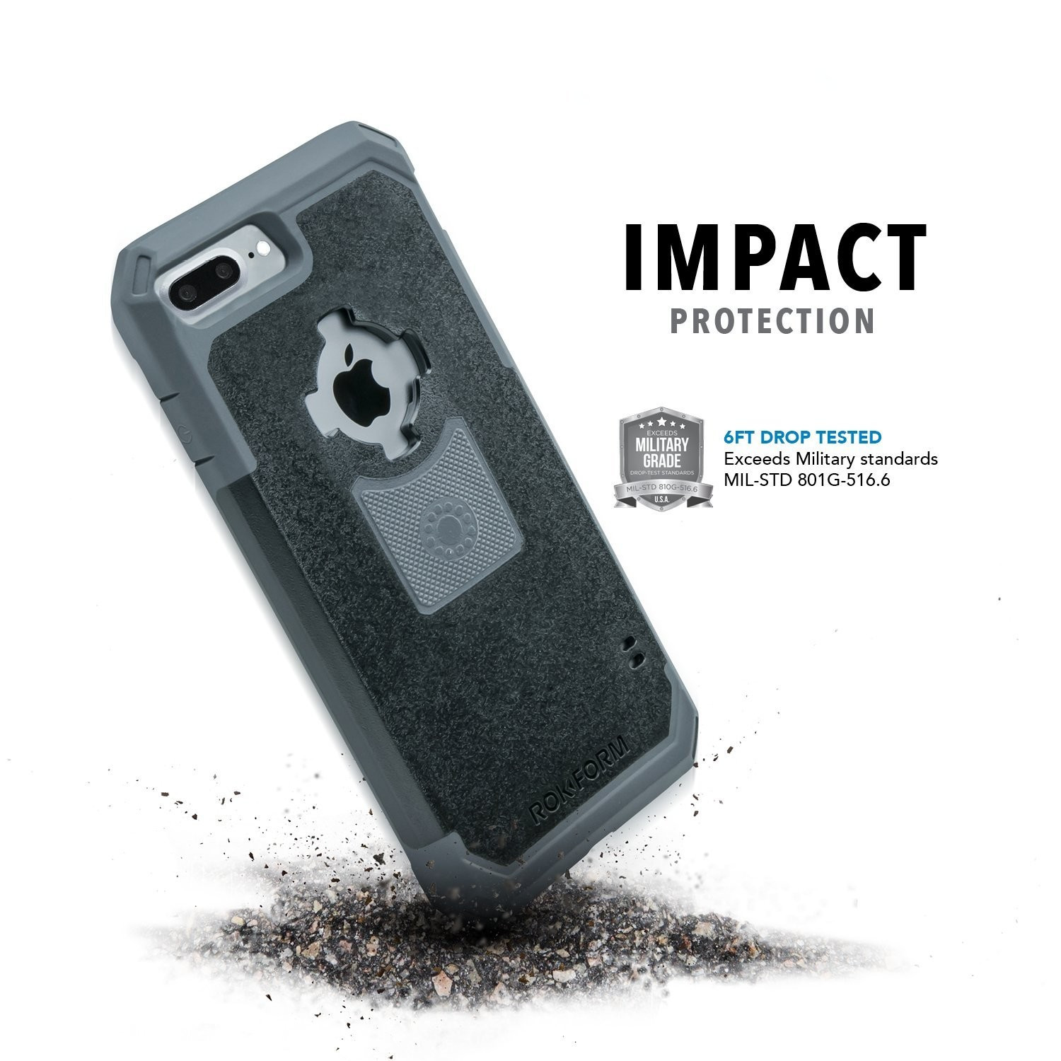 Rokform Θήκη iPhone 7 Plus V3 Case -Rugged Black / Gun Metal με Μαγνητική Βάση Αυτοκινήτου (303243)