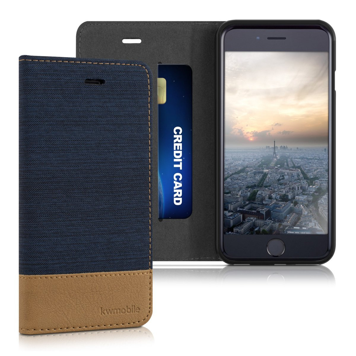 Θήκη-Πορτοφόλι για Apple Iphone 6/6s μπλέ by KW (200-101-618)
