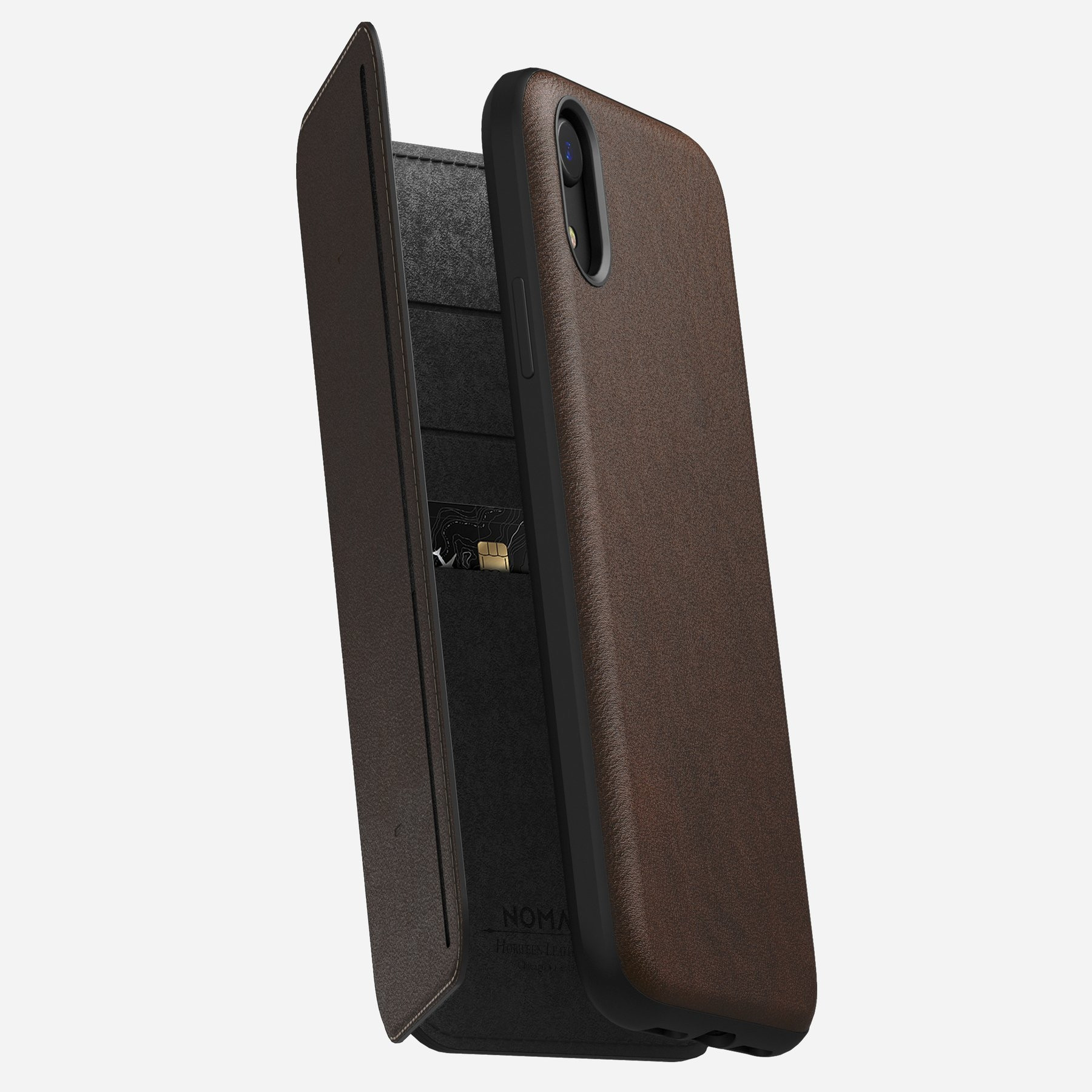 Nomad Δερμάτινη Rugged Tri-Folio Θήκη - Πορτοφόλι iPhone XR - Brown (NM21QR0H50)