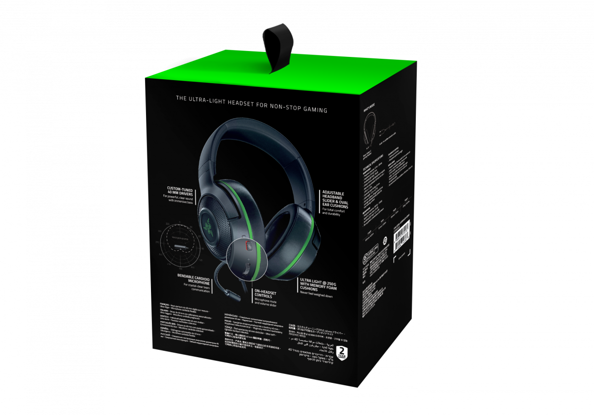 Razer KRAKEN X GREEN - PC/PS4/PS5/XBOX Wired Audio Jack Gaming Headset (1.28.80.26.170)