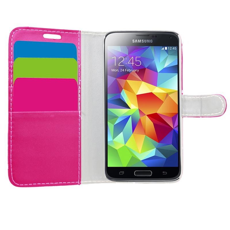 Θήκη- Πορτοφόλι για Samsung Galaxy S4 mini floral ροζ