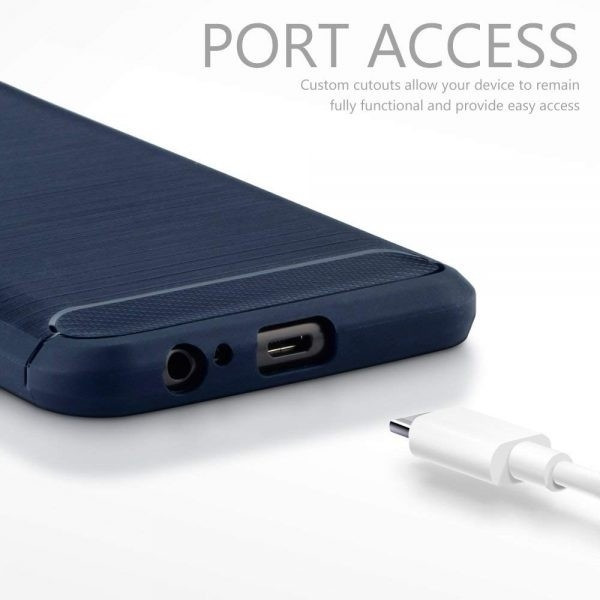 Terrapin Θήκη Σιλικόνης Carbon Fibre Samsung Galaxy J6 2018 - Blue (118-002-707) 