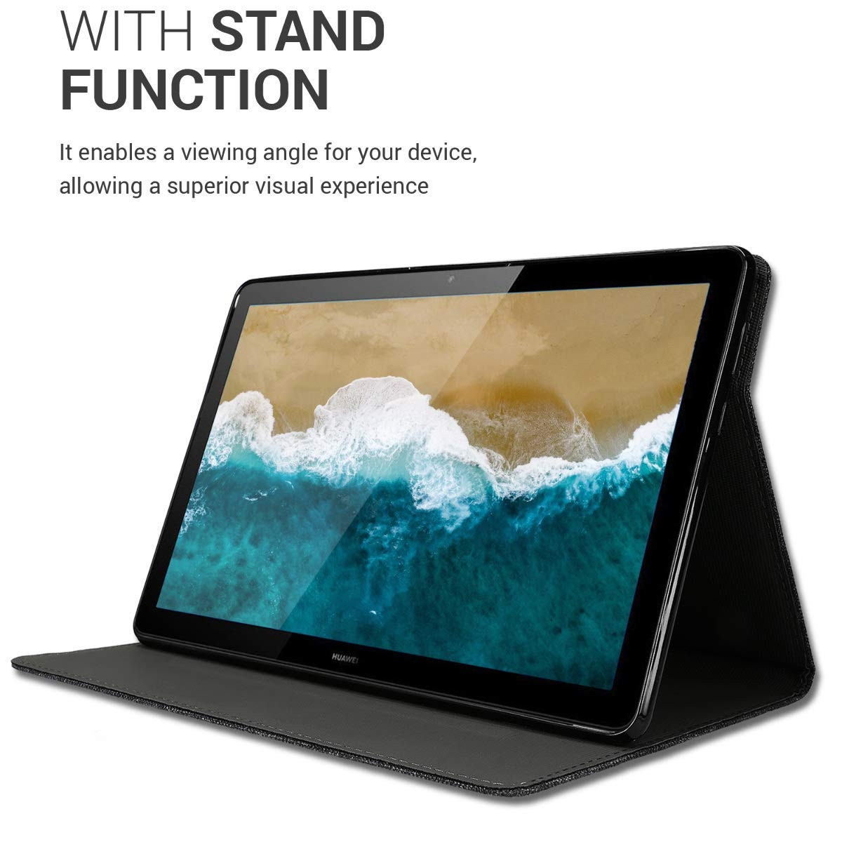 Θήκη-smart cover με stand για Huawei MediaPad T5 10 σκούρο-γκρι  by KW (200-104-864)