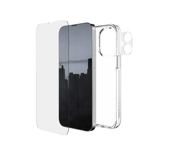 Raptic 3 in 1 Premium Pack Apple iPhone 13 Pro Max (Case/Tempered Glass/Lens Glass)