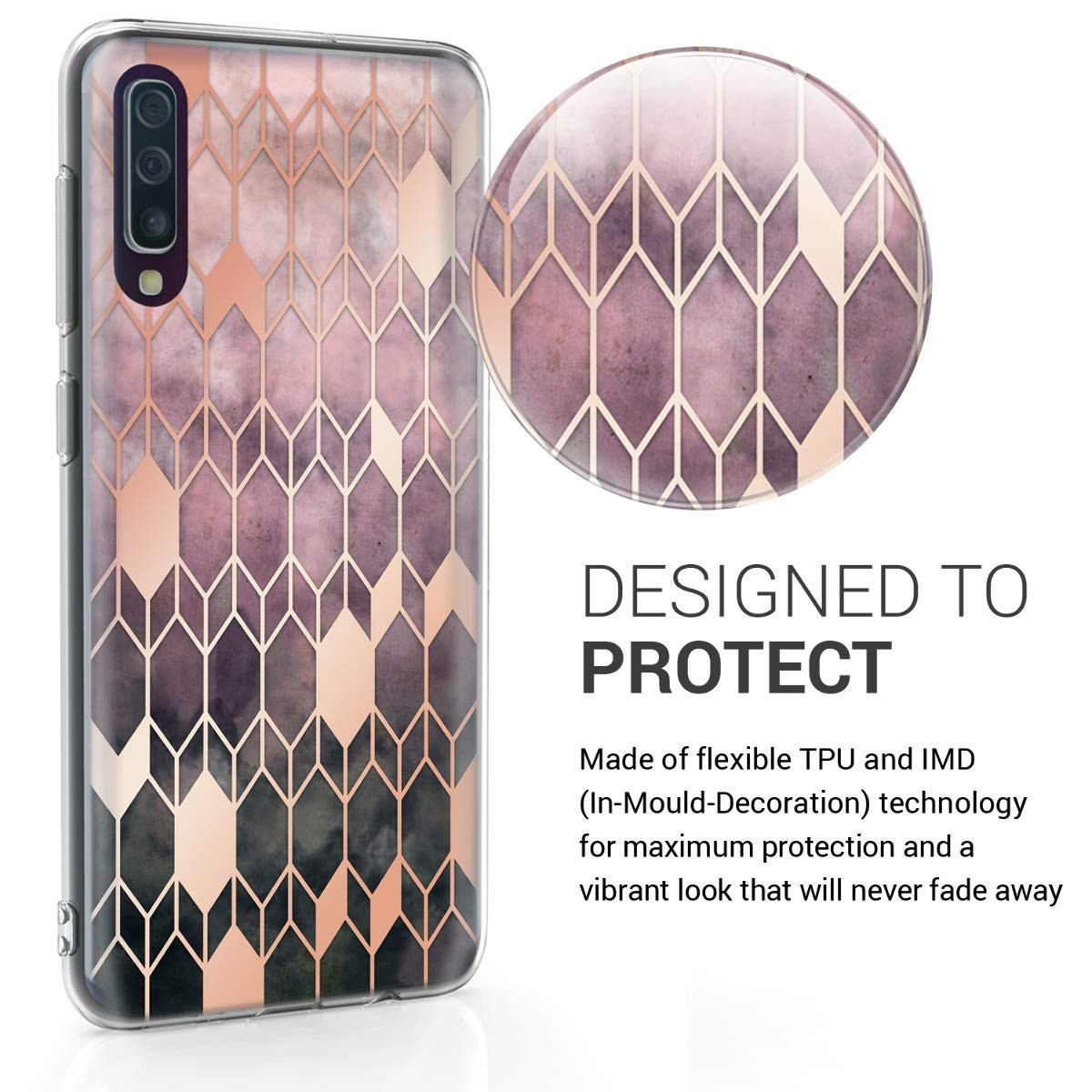KW Θήκη Σιλικόνης Samsung Galaxy A50 - Dark Pink/Rose Gold (200-105-484)