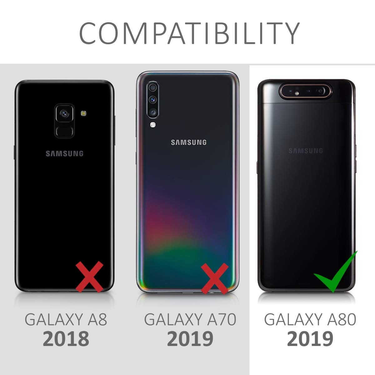 Θήκη-Πορτοφόλι για Samsung Galaxy A80 White/Black  by KW (200-104-804)