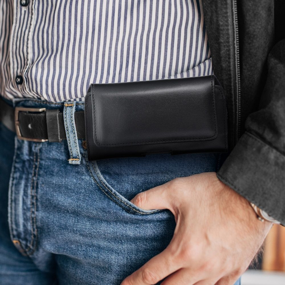 OEM Royal Leather Universal Belt Holster XL Θήκη Ζώνης έως 6.7" Μαύρο