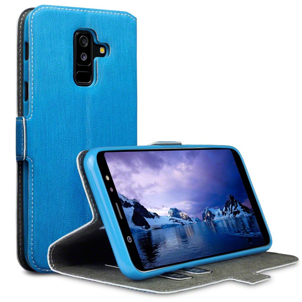 errapin Low Profile Thin Θήκη - Πορτοφόλι Samsung Galaxy A6 Plus 2018 - Light Blue 