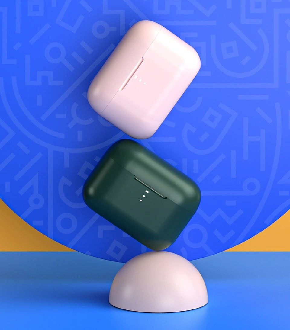 QCY T10 TWS WHITE Dual Driver 4-mic noise cancel. True Wireless Earbuds - Quick Charge 600mAh