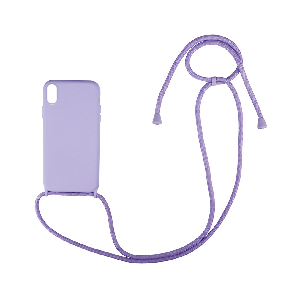 Θήκη Σιλικόνης με Κορδόνι CarryHang για Apple - My Colors - Λιλά - iPhone XS MAX