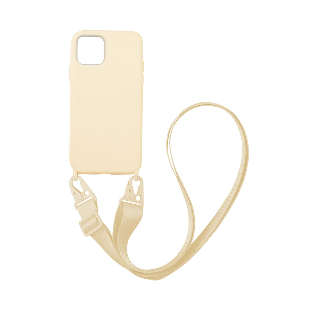 Θήκη CarryHang Liquid Silicone Strap Apple - My Colors - Μπεζ - iPhone 11 Pro Max
