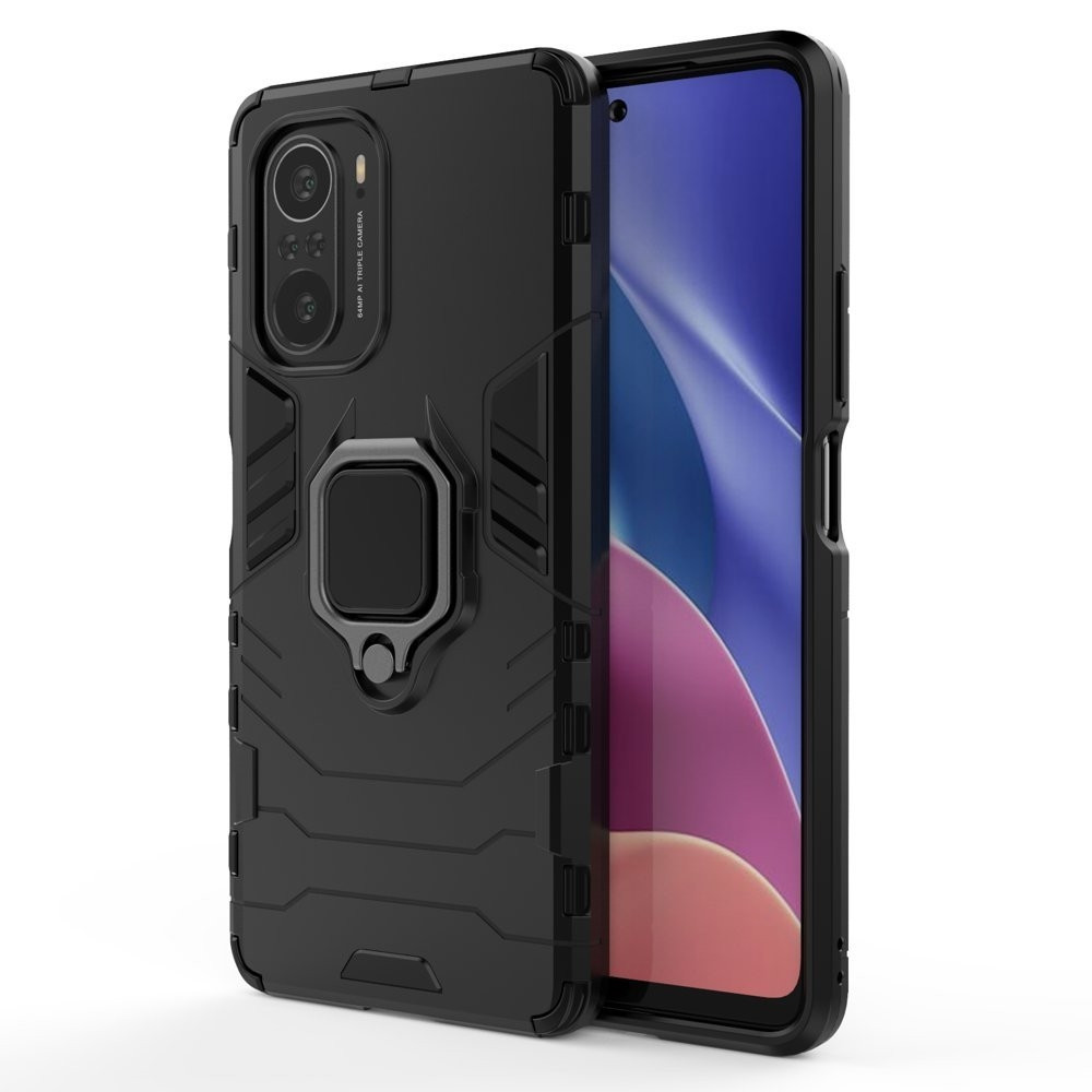 OEM Ring Armor Kickstand Magnetic Θήκη Xiaomi Poco F3 / Mi 11i - Black (200-109-542)