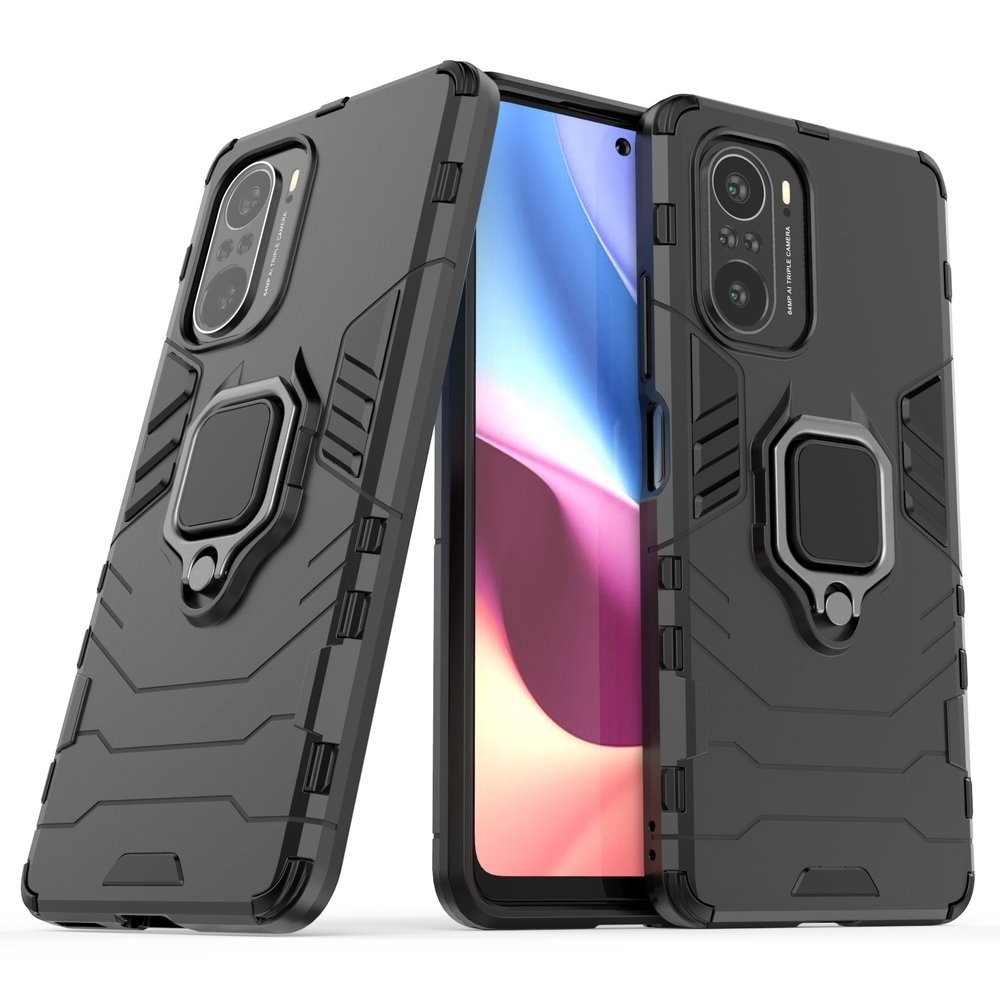 OEM Ring Armor Kickstand Magnetic Θήκη Xiaomi Poco F3 / Mi 11i - Black (200-109-542)