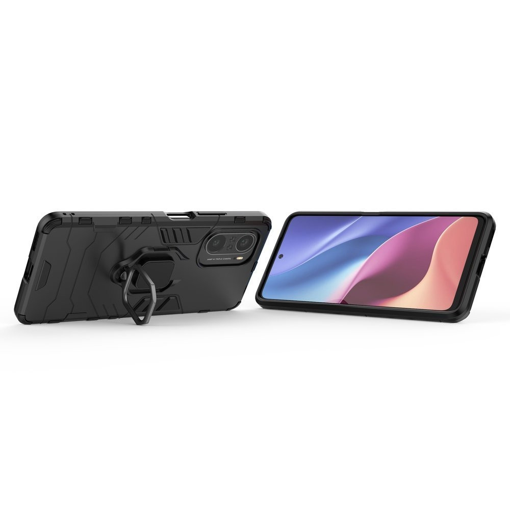OEM Ring Armor Kickstand Magnetic Θήκη Xiaomi Poco F3 / Mi 11i - Black (200-109-542)