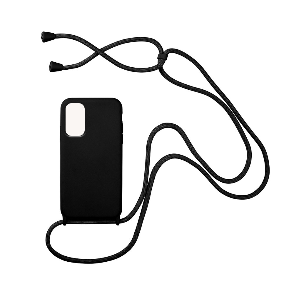Θήκη Σιλικόνης με Κορδόνι CarryHang για Xiaomi - My Colors - Μαύρο - Poco M3