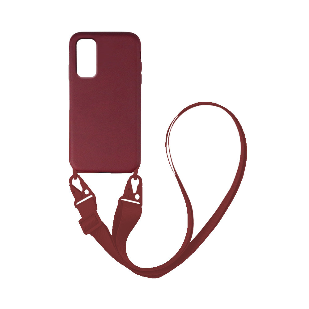 Θήκη CarryHang Liquid Silicone Strap Samsung - My Colors - Μπορντώ - Samsung Galaxy S20