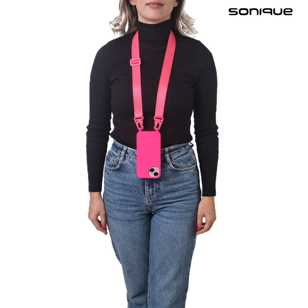 Θήκη Σιλικόνης με Strap CarryHang Sonique Xiaomi Redmi Note 8 / Redmi Note 8 2021 Φουξ - Sonique - Φουξ - Redmi Note 8, Redmi Note 8 2021 - Θήκες Πλάτης